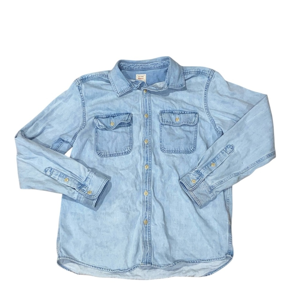 light wash denim shacket